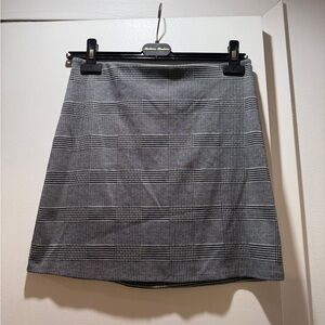 Divided Gray Checkered Mini Skirt